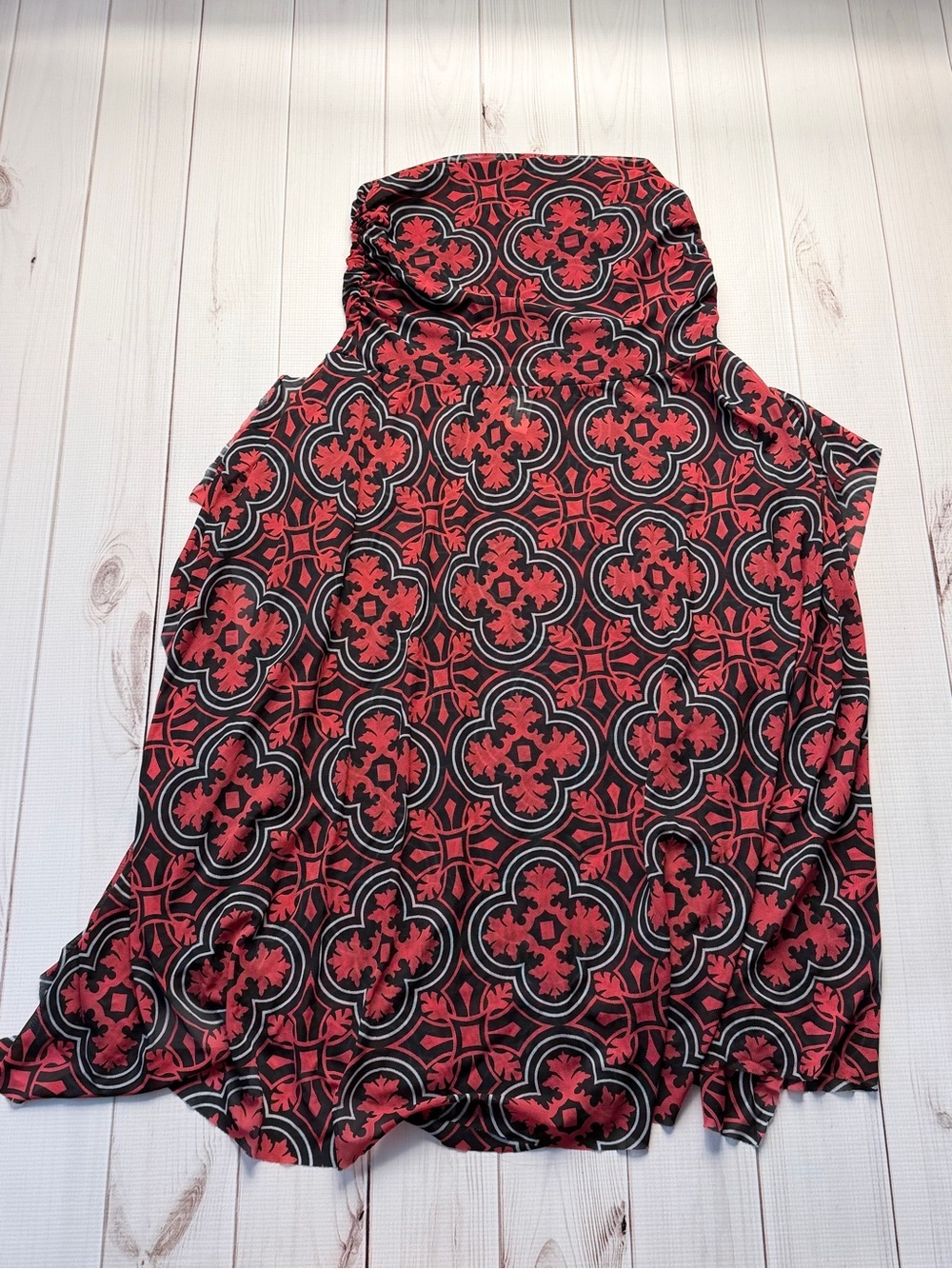 STYLUS Red & Black Geometric Print swim cover